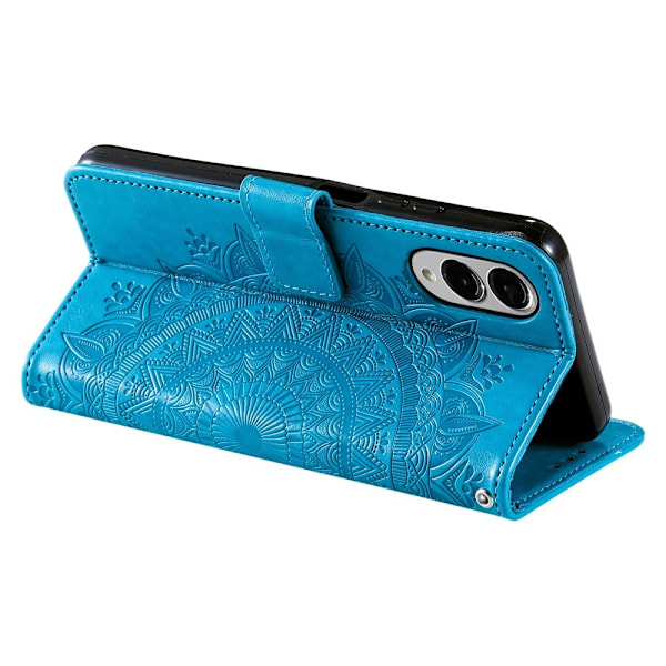 Til Samsung Galaxy S25 Edge tegnebogscover Cover Shell Mandala Blomstermønster Blue