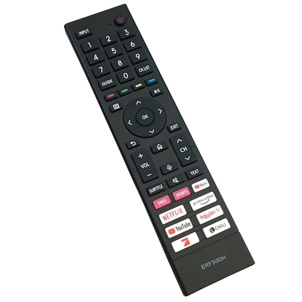 TV-fjernkontroll erstatning for ERF3I80H for Hisense TV Black