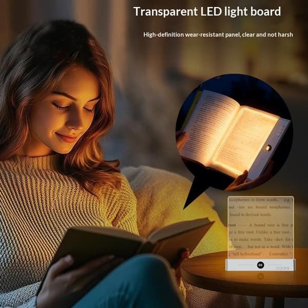Lampe Læselampe Trinløs dæmpning Transparent akrylpanel Timer med 3 farvetemperaturer White