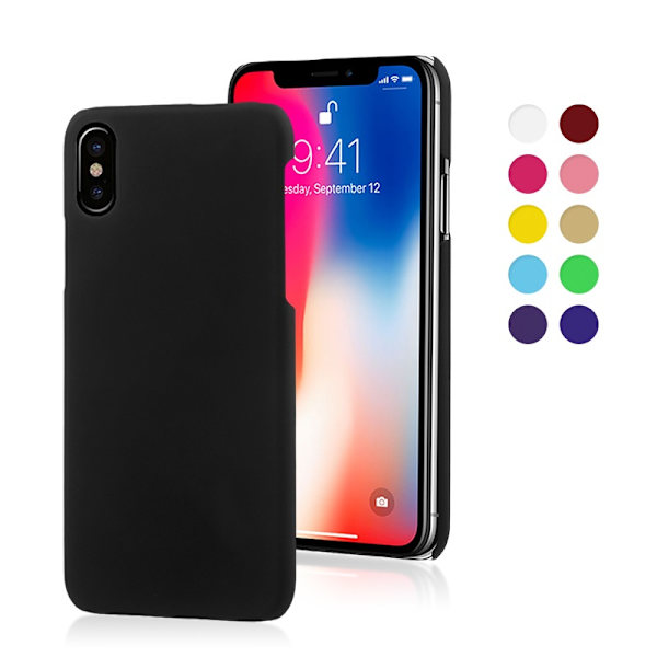 Rubberized Plastic Hard Back Suojakuori - iPhone X / XS Black