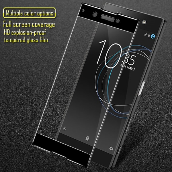 IMAK täysin peittävä karkaistu lasi Sony Xperia XA1 - musta Transparent