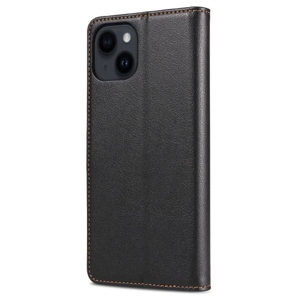 Retro Crazy Horse Taske til iPhone 15 Telefontaskestativ Black
