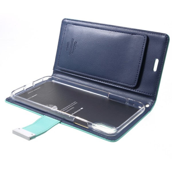 MERCURY GOOSPERY Rich Diary Wallet Case iPhone XS Max - Cyan
