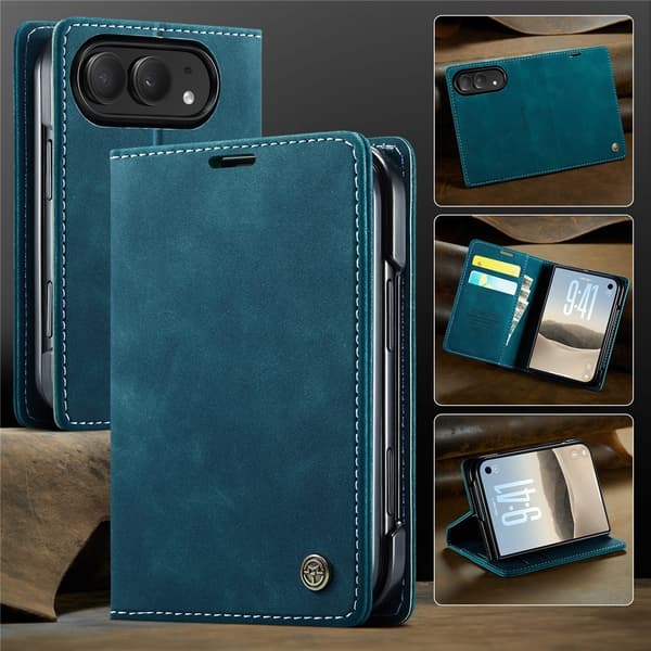 CASEME Telefonlommebokdeksel til iPhone Duo Blue