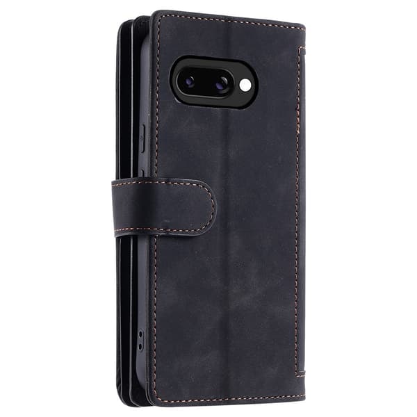 Til Google Pixel 10a Etui med Lynlåslomme og 9 Kortlommer Black
