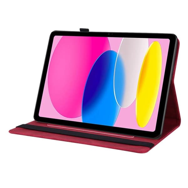 Apple iPad 10.9 2022 Sammenleggbart Veske Kortholder Sommerfugl - Rød Red