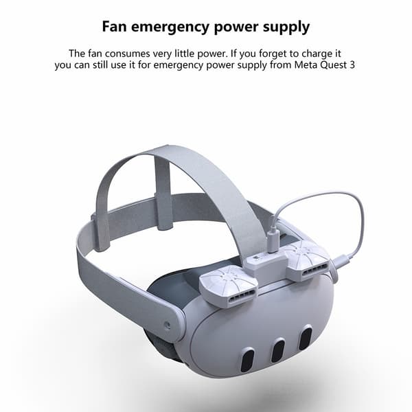 Meta Quest 3 FIIT VR X3 Luftsirkulasjonsvifte Ansiktsputer Black
