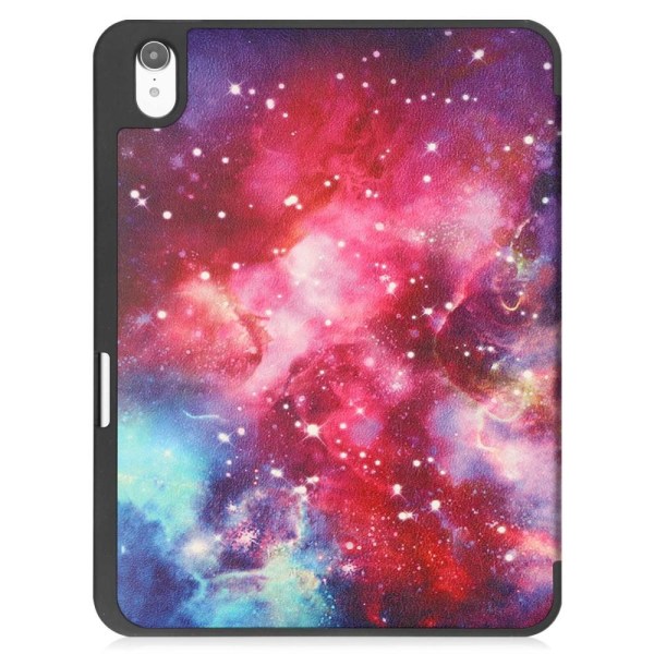 Apple iPad 10.9 2022 Slim fit tri-fold fodral Pennhållare - Galaxy Lila