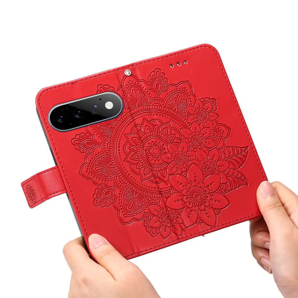 Kukkakuvioinen puhelimen lompakkokotelo Google Pixel 11 Pro ja Google Pixel 11 Red