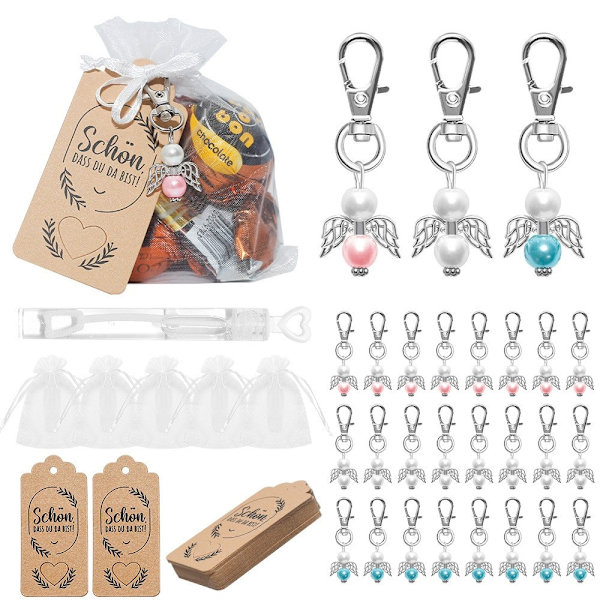 100 stk Fest Bryllupsinvitation Gavepakke Englevinge Charm Silver
