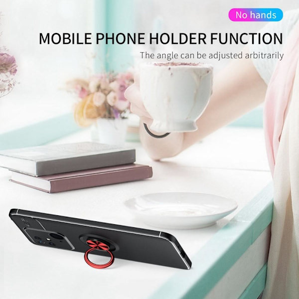 Fingerring Kickstand TPU Taske til Xiaomi Redmi 10C Black