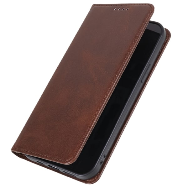Pengesekk Stativ Telefonveske for iPhone 15 Mobildeksel - Kaffe Dark brown