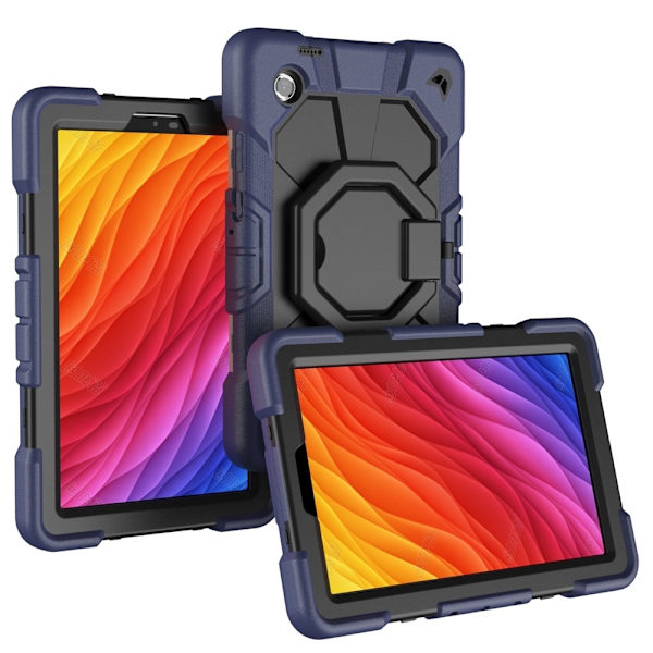 Til Samsung Galaxy Tab A11 Etui PC+Silikone Tablet Cover Navy Blue + Black Multicolor