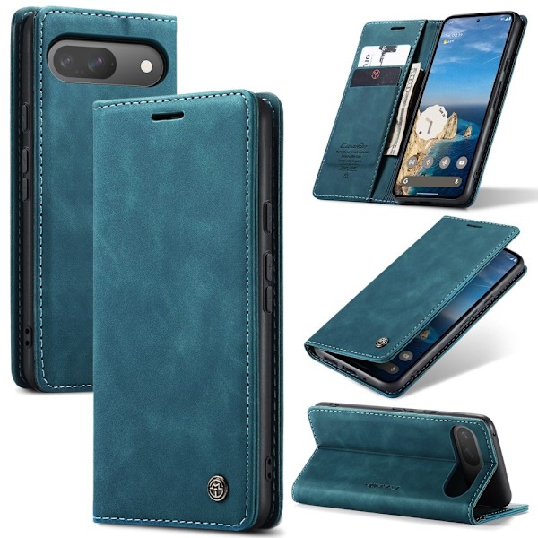 CASEME Til Google Pixel 9 Pro / Pixel 9 Etui Stativ Telefon Cover Blue