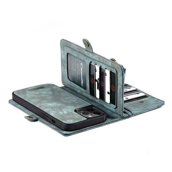 CASEME iPhone 12 Pro Max Retro plånboksfodral - Blå Blue