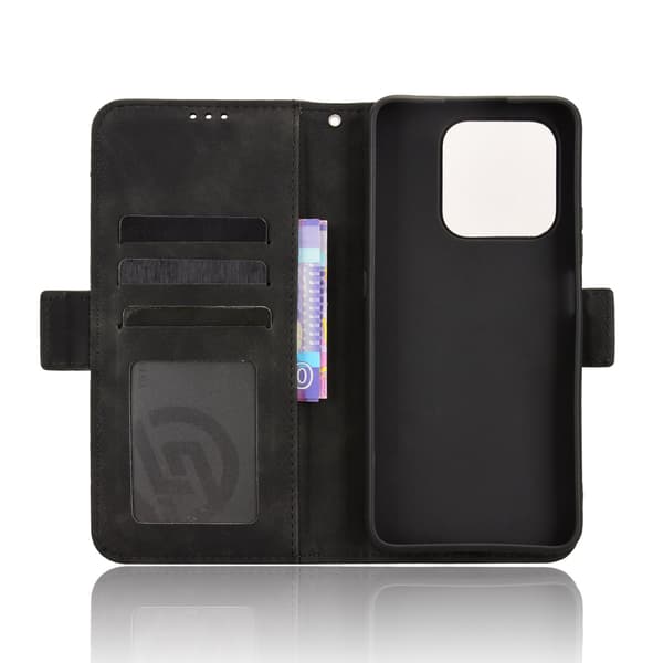 Honor 400 Smart 5G Case -lompakkokotelolle Shell Phone Case Extra Card - musta Black