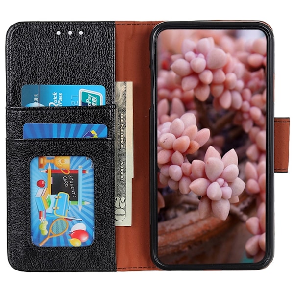 For Google Pixel 8a Etui Nappa-tekstur Split Telefondeksel Lommebok Black