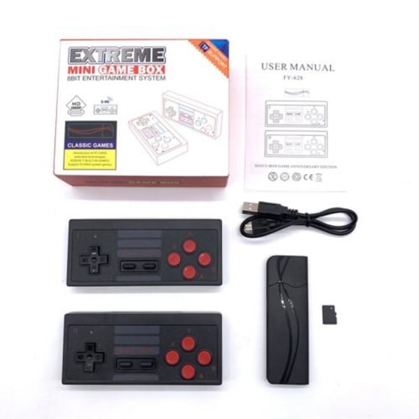 Klassisk Spillboks 8-Bits Underholdningssystem TV-Spillkonsoll (Innebygd 628 Spill) Black