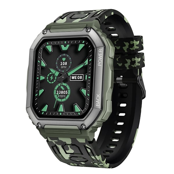 Armband För Garmin Fenix ​​7 / 7 Pro / 6 / 5 22 mm silikon - Kamouflage Grön Grön