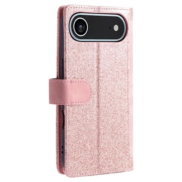 Til iPhone Air Deksel med glidelås og 9 kortspor Pink
