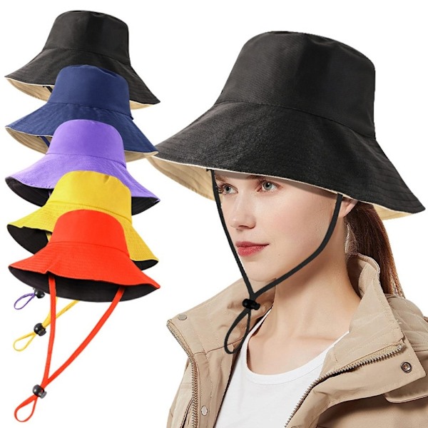 Lue Sun Hat Mesh Cap med bred kant - Oransje Orange