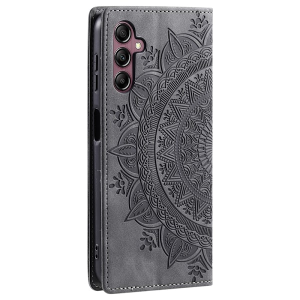 Til Samsung Galaxy S25 tegnebogscover Cover Shell Mandala Blomstermønster Grey