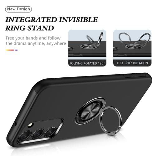 Samsung Galaxy S23 Fingerring Kickstand Hybrid Taske - Sort Black