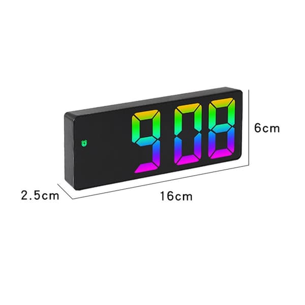 LED-klocka Elektronisk digital väckarklocka Färgglad 12/24H - Style B Svart