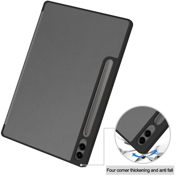 Kolmen taittotelineen älykotelo Samsung Galaxy Tab S10+ (S10 Plus) -puhelimelle Grey