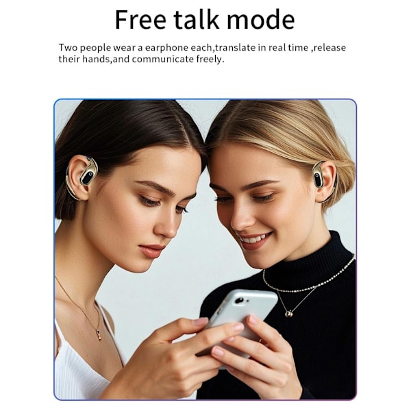 144 språk oversettelse oversetter smart oversetter headset Bluetooth - Svart Black