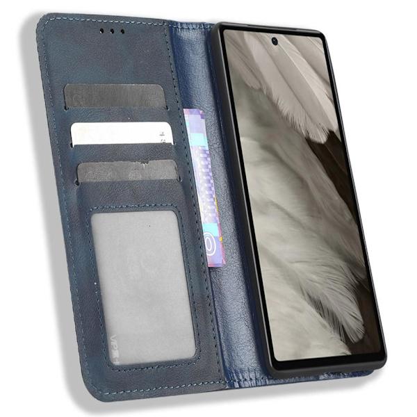 Google Pixel 7a Stand Phone Case Fuld Protection Pung Cover - Blå Blue