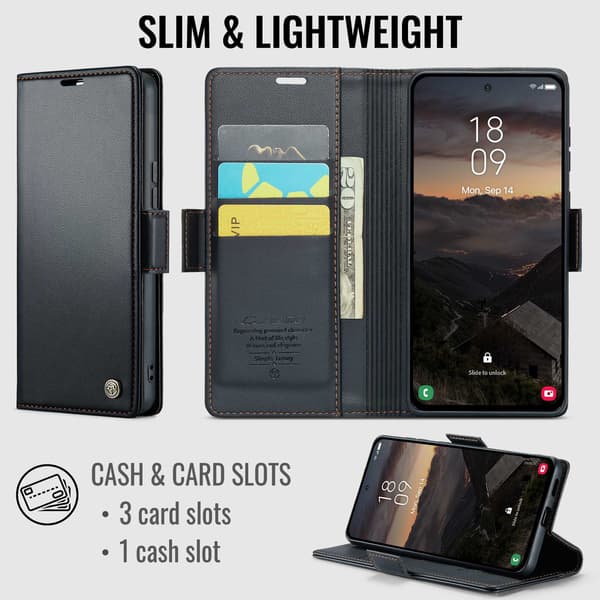 CASEME Til Xiaomi 17T Lommebokdeksel Black