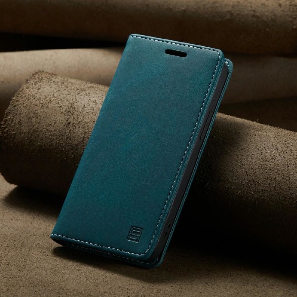 AUTSPACE A01 Retro tegnebog taske til iPhone 13 mini - blå Blue