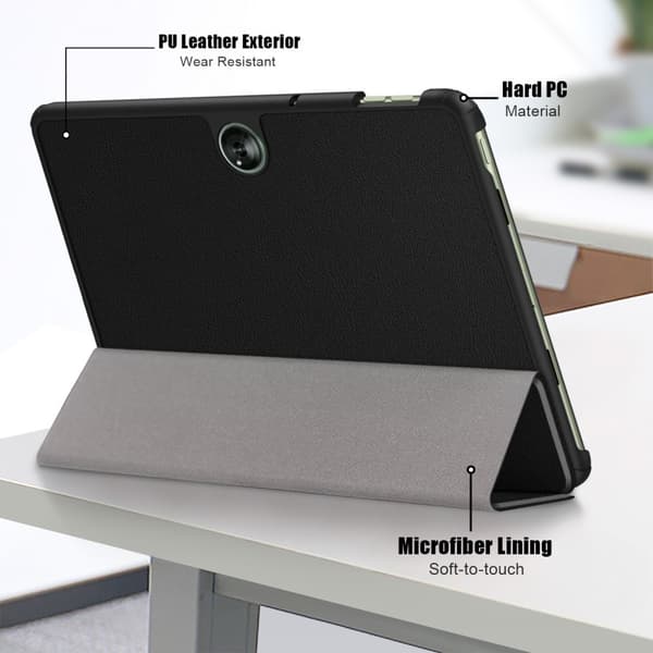OnePlus Pad Go Tri-fold Stand Tablet -suojakotelo Tabletti PU-nahkakotelo Black
