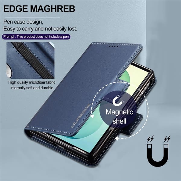 LC.IMEEKE Puhelimen lompakkokotelo jalustalla Samsung Galaxy Z Fold8 puhelimelle Blue