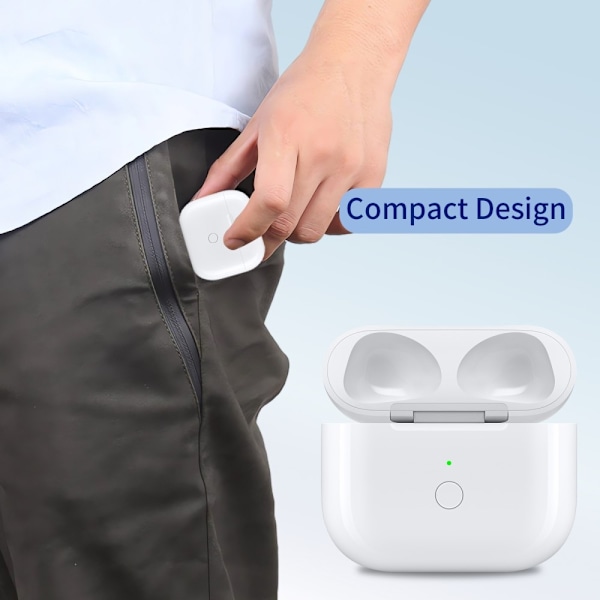 Til AirPods 3 opladningsetui Indbygget 620mAh batteri Bluetooth trådløs opladning White