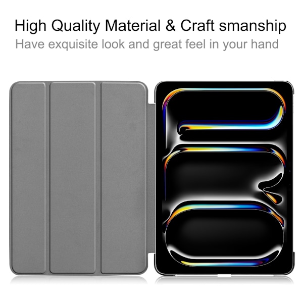 Til iPad Pro 11 (2024) Etui Tre - fold Stativ Tablet Cover - MørkBlå Dark blue
