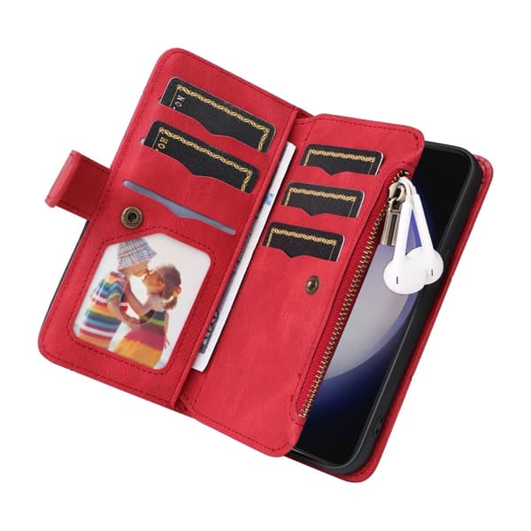 KT multifunktions - serie - 5 til Samsung Galaxy S24 telefonetui Red