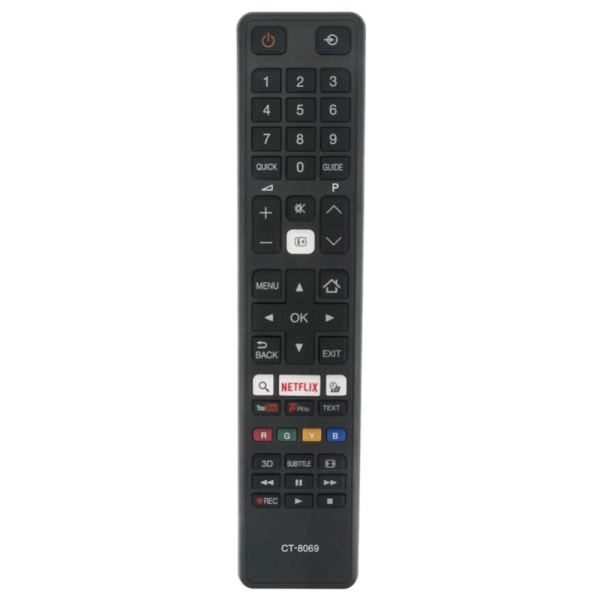 CT-8069 TV fjärrkontroll Ersättning för Toshiba Smart TV Svart