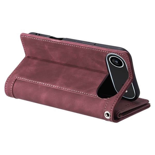Til iPhone Air Etui med Lynlåslomme og 9 Kortlommer Red