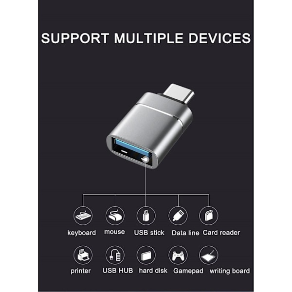 USB C - USB-sovitin USB-C - USB 3.0 -sovitin OTG MacBook Prolle MacBook Air iPad Prolle ja muille tyypin C laitteille Black