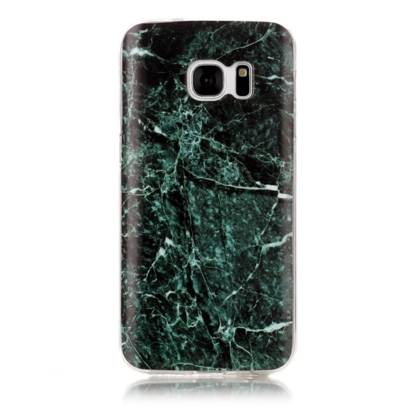 MTK Samsung Galaxy S7 SM-G930 TPU Marble - musta-vihreä Black