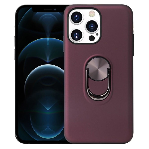 iPhone 13 Pro Finger Ring TPU Hybrid Case Kickstand - viininpunainen Wine red