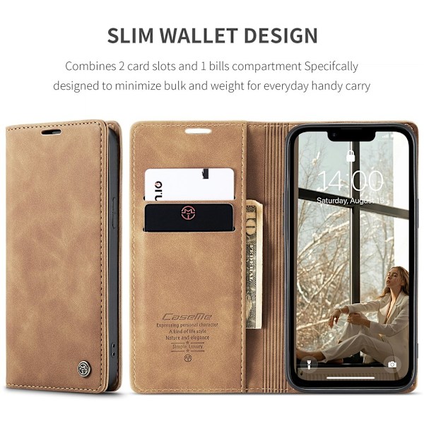CASEME plånboksfodral till iPhone 17e / 16e Brun