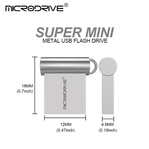 MICRODRIVE 128 GB USB-Minne 2.0 Metal Flash Drive Bärbar Guld