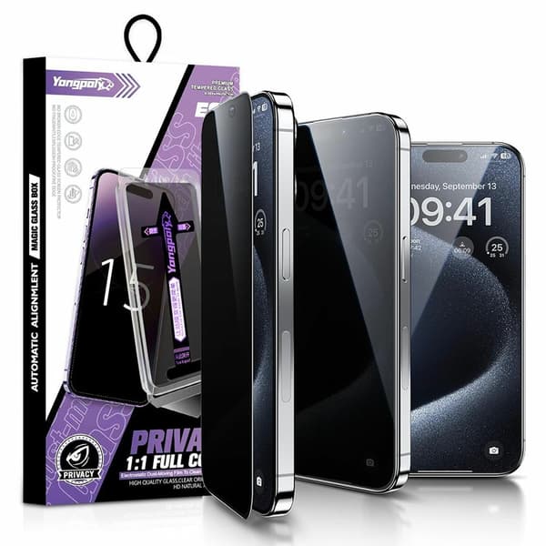 YONGPOLY Privacy Skjermbeskyttelse til iPhone 18 Pro Max Black