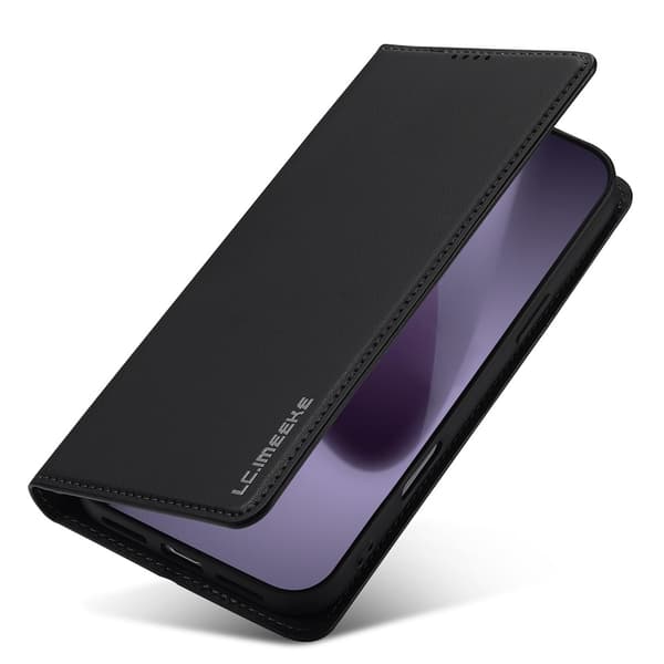 LC.IMEEKE Telefonlommebokdeksel med støtteben til iPhone 18 Pro / 17 Pro Black