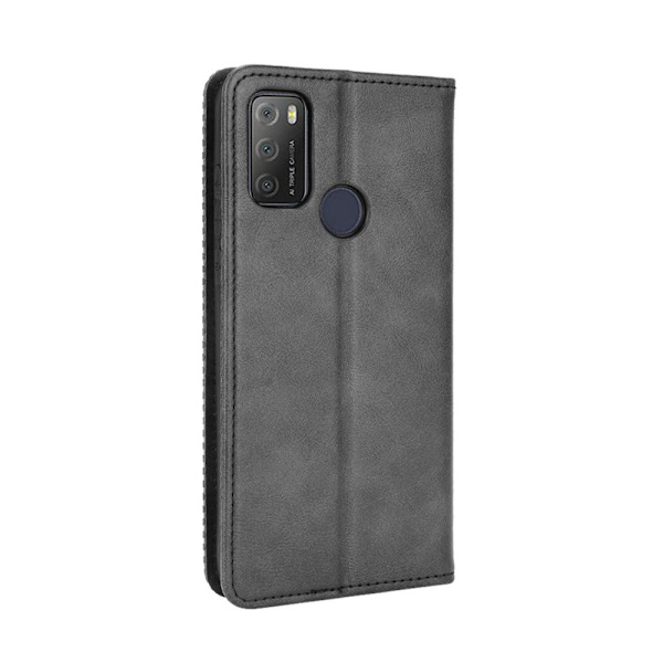 Alcatel 3L (2021) / 1S (2021) Vintage  Plånboksfodral / fodral - Svart Svart