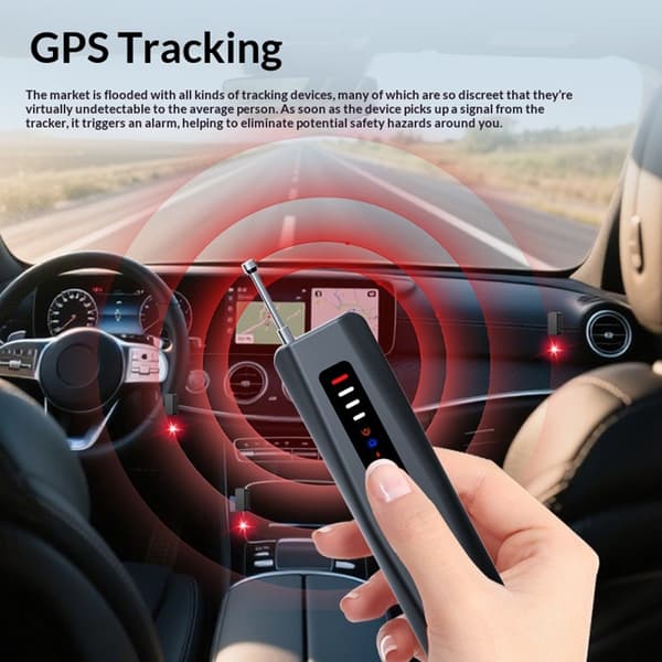 Multifunksjonell detektor for infrarøde kameraer og GPS-sporingsenheter Black