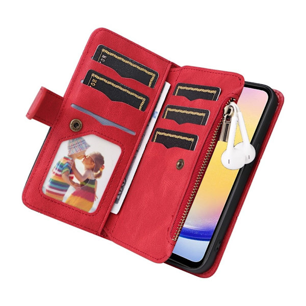 KT Multifunksjons Serie-5 Telefonveske for Samsung Galaxy A25 Red